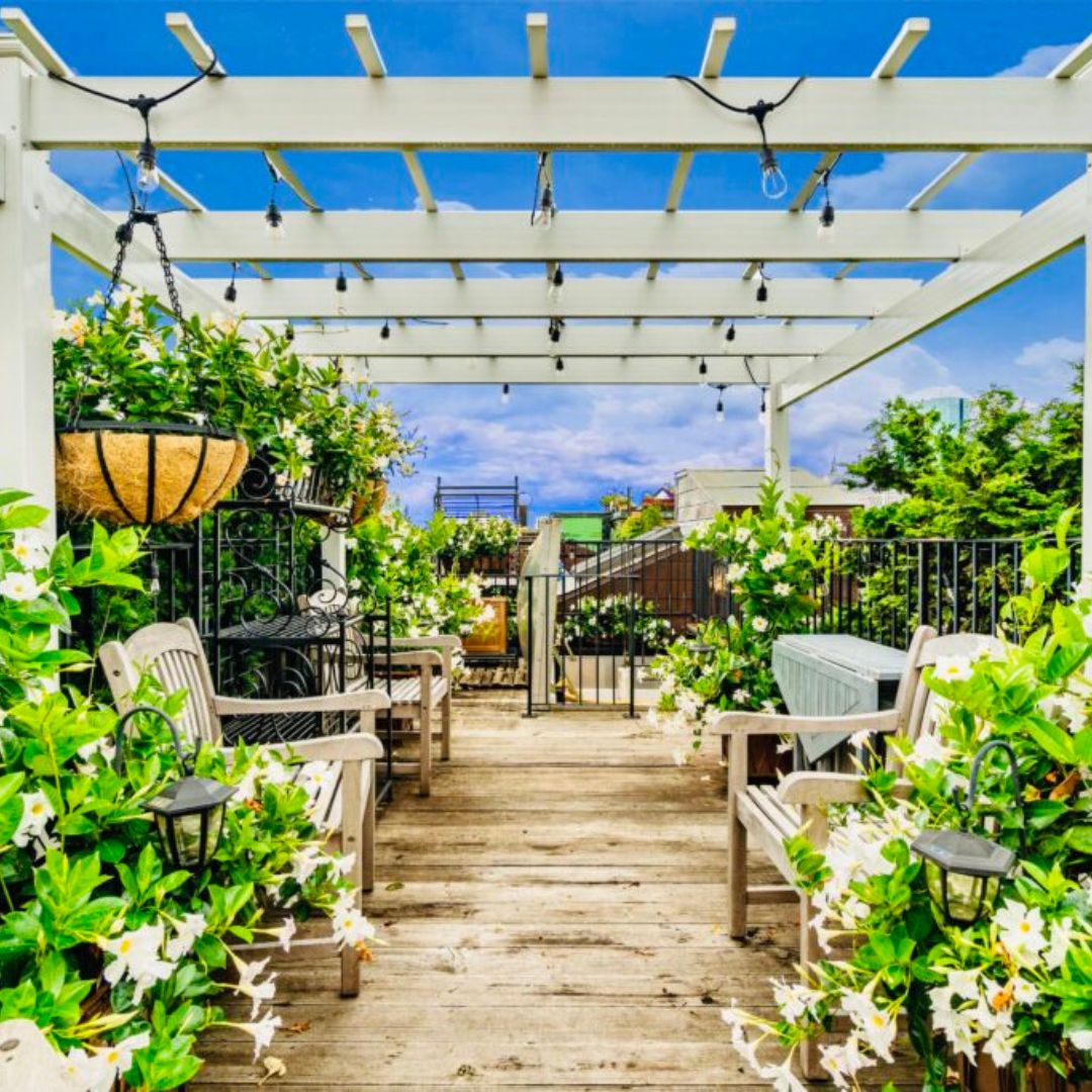 An image of the rooftop deck on the Beacon Hill property.