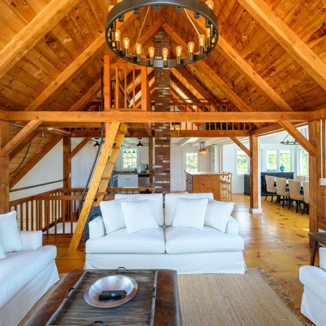 The interior of the living area of the Martha's Vineyard home