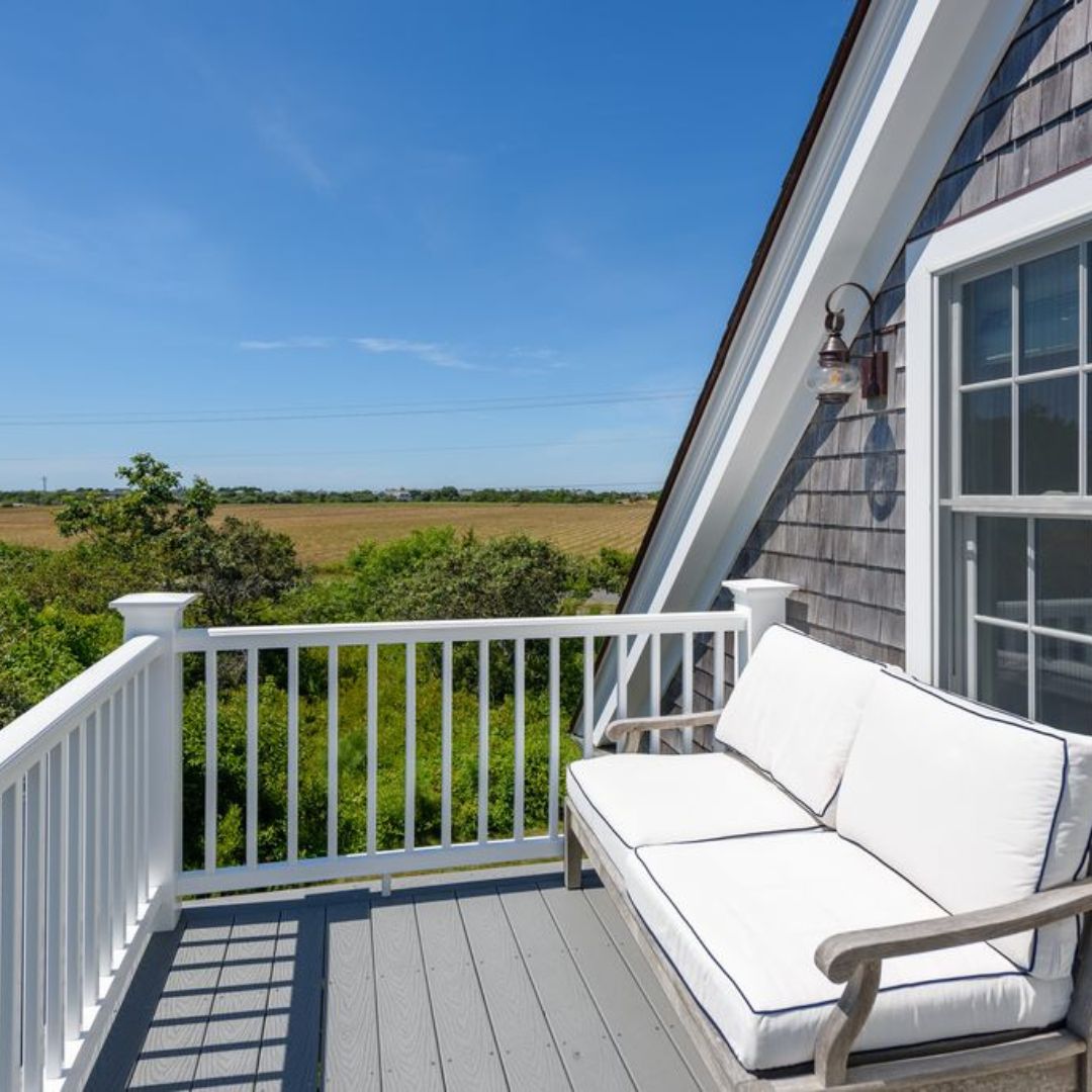 The balcony overlook from the Martha's Vineyard home