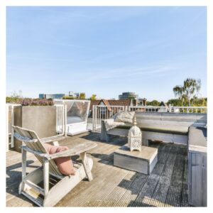 A rooftop deck